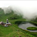 Prashar Lake lies 49 km north of Mandi, Himachal Pradesh, India, with a three storied pagoda-like temple dedicated to the sage Prashar_ _#Himachal_ _#HimalayanVillage_